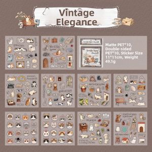 Yuxian | Cute Hand-drawn Cartoon Cats Stickers for DIY Decorations