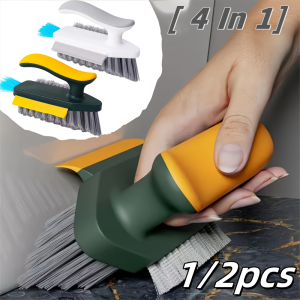 1/2pcs 4 In 1 V-Shape Scrubber Brush For Kitchen Bathroom Tile Floor Gap Window Groove Wall Corner Toilet Brushes Cleaning Tools
