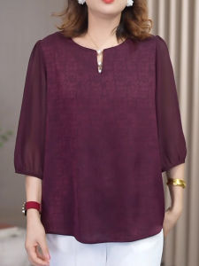 DAIXIANGFEIZI | Áo Blouse Bảy Tay Elegance Mới Mùa Hè Cho Mẹ