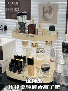 กล่องเก็บเครื่องสำอางอะคริลิคชั้นวางเครื่องสำอาง สารพัดประโยชน์ สไตล์เพชร