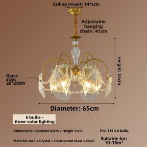 OUCHAO | Eye-Protective Modern Minimalist Crystal Petal Chandelier