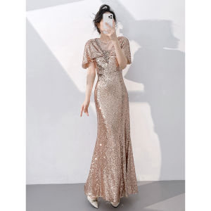 Elegant Rose Gold Evening Dress 2026 New Design