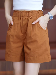 High Waist Wide Leg Short Pants Womens Summer Thin New Elastic Casual Loose A-Line Hot Pants Outerwear Casual Straight Leg Pants