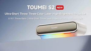 Toumei S2 Triple Laser Projector - Ultra Short Throw Smart Projector with WIFI and Bluetooth Built-in Google TV & 20W Speaker
