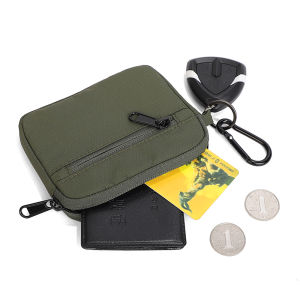 Waterproof Nylon Fabric Key Holder Multi-Functional Small Wallet Fashionable Mens Bag Student Card Holder Sport Style Zipper Closure