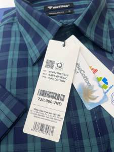 (8P0121)Áo so mi viettien ngắn tay lai bầu )Regular fit ( hơi ôm )