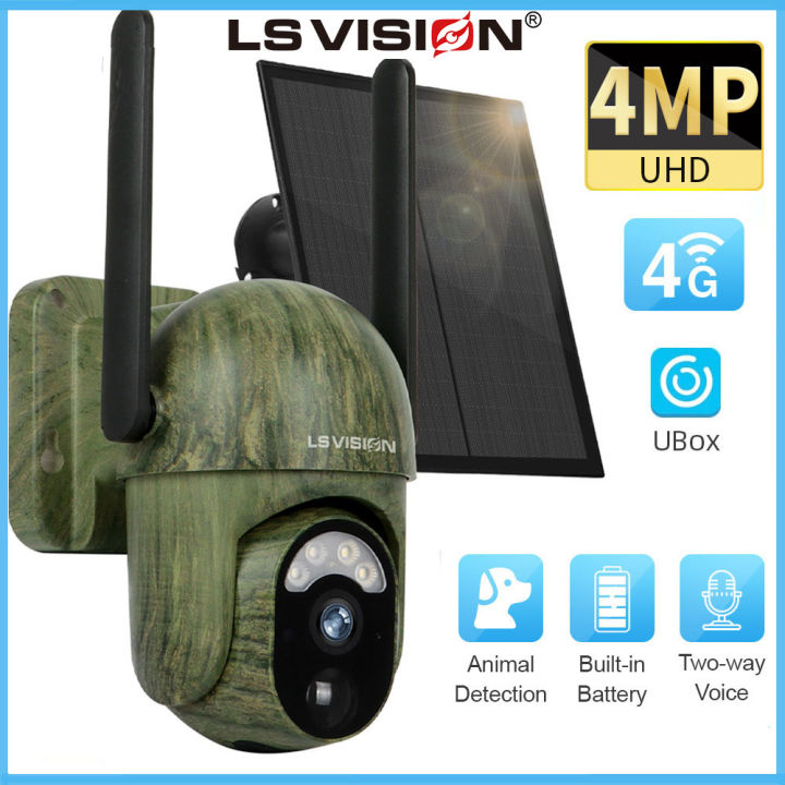 LS VISION 3MP WIFI/4G Intelligent Alert Trail Solar Powered Camera Outdoor  IP66 Waterproof Wildlife Tracking Forest Hidden Camera Human Animal
