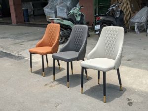 Ghế ăn Sheraton Trám LACASA bọc da Pu chân sắt sơn tĩnh điện. Nhập khẩu cao cấp hiện đại căn hộ chung cư gia đình nhà phố