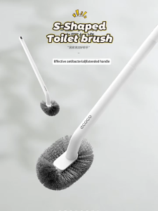 Sincecu Toilet Bowl Brush with Curved Bristle Deep Cleaning under Rim Toilet Cleaner Scrubber