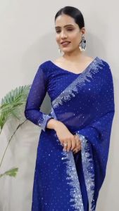 [Pre Order] Fox Georgette 1 Minute Ready To Wear Saree ~ Delivery Lead Time : 10 days