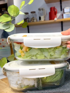 High-borosilicate Glass Lunch Boxes Office Workers Special Lunch Boxes For Microwave Heating