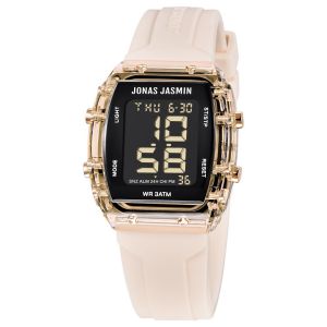 Jam Tangan Wanita Digital JONAS JASMIN JJ2244L Diameter 36 cm Anti Air Strap Rubber Premium