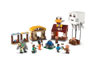 LEGO Minecraft 21273 The Ghast Balloon Village Attack (555 Pieces) Mainan Susun (10 Tahun+)