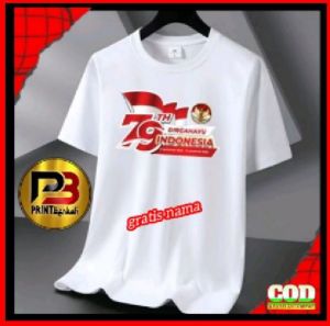 kaos baju 17 agustus merah putih anak dan dewasa 2024 HUT RI lengan pendek cotton premium