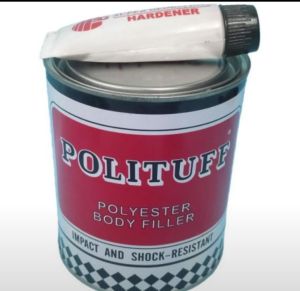 POLITUFF BODY FILLER WITH HARDENER 1LITER / 1GALLON  AND EXTRA HARDENER ONLY 30G 120G MASILYA SA BAKAL / KAHOY