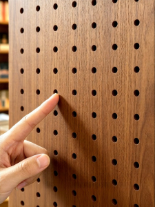BEIQIVI | Customizable Wooden Perforated Panel Wall Shelving Unit for Storage and Display
