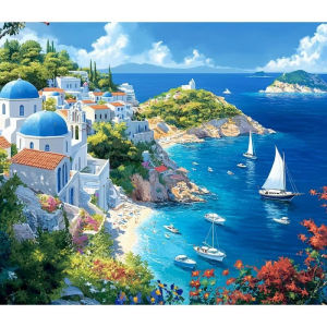 40x50cm Harbour City Painting By Numbers Handicraft Art Paintings on Number Scenery Paint for Painting Adults Crafts Picture