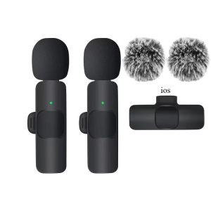 Wireless Lavalier Microphone 2.4G Mini MicPortable Audio Video Recording Mini Mic for iPhone Android Live Broadcast Gaming Phone