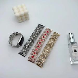 Diamond Bracelet Strap for Apple Watch Ultra 2 49mm Metal Women IWatch Series 9 8 7 6 SE 5 4 3 38mm 40mm 42mm 44mm 41mm 45mm