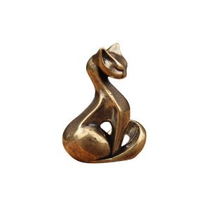 Mini Cat Figurines Brass Display Funny Sculpture Mini Cats Collectible Figurines For Home Bedroom Living Room Table Shelf Office