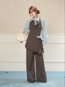 loveheynew | Áo Sơ Mi Cổ Đ-buttons Màu Xanh Vintage