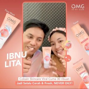 🩷 JAYA 🩷 OMG Oh My Glow BUNDLE! Acne Kit(Face Wash+Moist Cream+Serum+Sunscreen) omg 1 paket menjaga skin barrier wajah jerawat perawatan jerawat kit perawatan kulit skincare salicylic acid