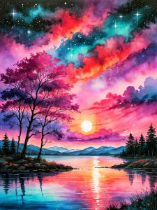 Paper Jigsaw Puzzle 500/1000/1200/2000PCS Sunset Sky Lake Mountain Landscape Scenery DIY Craft Hobby Wall Decor Gift