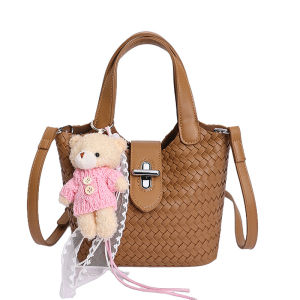 TAOHUALIHUA | Stylish Bear Pendant Commuter Handbag/Crossbody Bag