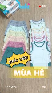 Bộ quần áo sát nách phối màu xẻ sườn vải Modal cao cấp BM012 quần áo hè cho bé đồ bộ mặc nhà cho bé set ba lỗ bé trai bá gái sợi sồi siêu mềm mịn HAKI (từ 4kg - 15kg)
