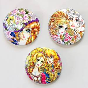 Anime The R-Rose Of V-versailles Lady Round Badge for Backpack Accessories Laser Lapel Pins Jewelry Gifts
