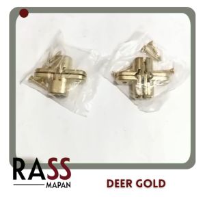 1 PASANG Engsel Tanam Meja Makan Cross Hinge Deer gold