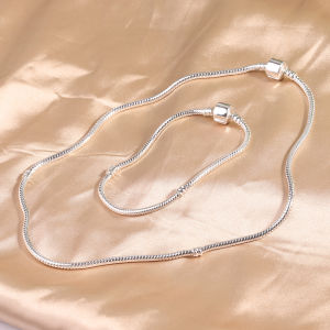 Kemstone Beads Classic Snake Bone Chain Copper Base Chain Link Bracelet Necklace Womens Jewelry Set