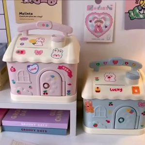 🌷ส่งจากไทย⭐️ บ้านออมสิน กระปุกออมสินรูปบ้าน กระปุกออมสินน่ารัก บ้านจิ๋วออมเงิน  ประปุกออมสินน่ารัก ของขวัญแถมสติกเกอร์+สติกเกอร์ 3D