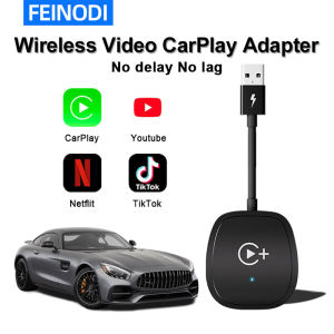 FEINODI Wireless CarPlay Adapter - No Lag Netflix YouTube TikTok Supports Android/iOS/PC Universal Car Multimedia Receiver Supports USB and USB-C Interfaces
