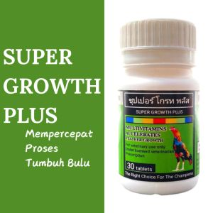 New SUPER GROWTH PLUS 30 TABLET (BESAR) - Penumbuh Bulu Ayam Mempercepat Proses Tumbuh Bulu