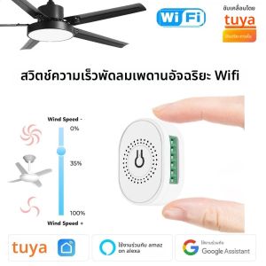 Tuya Wifi สมาร์ทเพดานพัดลมสวิทช์ความเร็ว EU 220V Mini Wall On Off โมดูลรีโมทคอนโทรลไฟฟ้าสําหรับ Alexa Google Home