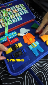 OSSDE Toddlers Busy Board Boys Girls Sensory Board Buckles Educational Learning Fine Motor Skills