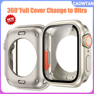 เคส Apple Watch ป้องกันแบบเต็มรูปแบบ 360พิเศษ 45-42-41-40-38มม. กระจกเทมเปอร์ปกป้องหน้าสำหรับ IWatch Series 8-7-6-5-4-3-2-1
