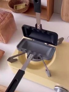 【Chinatera】Grilled Cheese Maker Multifunctional Pie Maker Rectangle High Temperature Resistant for Breakfast Pancakes Toast Omelets