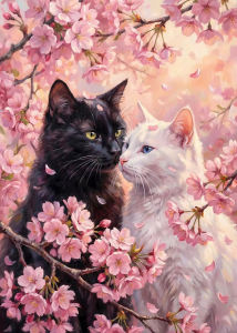 BILIBILI | Acrylic Paint By Numbers Romantic Classic Cat Painting By Numbers on Canvas Coloring By Number for Adults Paint Digital Art
