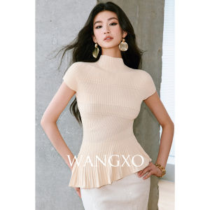 WANGXO | Áo Thun Dệt Linen Hình Dáng Curvy
