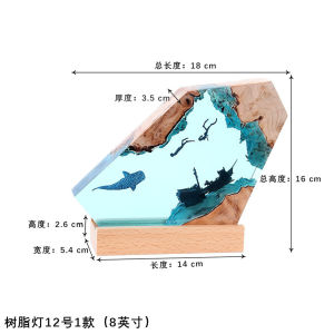 Hiện Đại Phong Cách Tối Giản Để Bàn Vật Dụng Trang Trí Gỗ Thật Nhựa Shipwreck Cá Mập Cá Voi Đại Dương Đèn Nghệ Thuật Trang Trí Nhà Quà Tặng