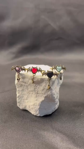 Cincin Berlian Hati Iblis Retro Halloween Cincin Adjustable