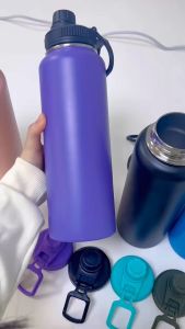 【304】Stainless Steel Thermos for Hat/Cold Water 40oz 1200ML Vacuum Flask Tumbler for Kids/Adult Vacuum Insulated Tumbler Stainless Steel Sports Bottle 【gift:cup lid】