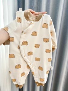 Class a Pure Cotton Baby Clothes Cartoon Cute Newborn Romper Long Sleeve Base Layer Baby Long Sleeve No Seam Har Shirt Crawler Suit