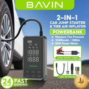 BAVIN PC1160 2 in 1 Jump Starter & Air Compressor 10400mAh Powerbank w/ Flashlight & LED Display