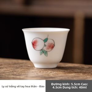TUOTU | Tách Trà Đào Sứ Vẽ Tay