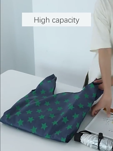 Foldable Recycle Bag Waterproof Storage Pouch Reusable Grocery Bag Washable DurableTravel Shopping Beg Kitar semula Beg Lipat Mesra Alam Boleh Guna Semula 折叠环保袋