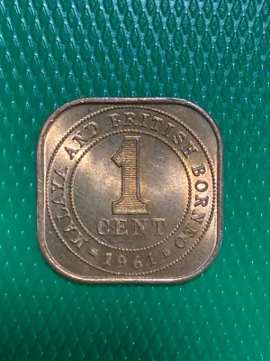 1961 Queen Elizabeth Malaya 1 cent coin