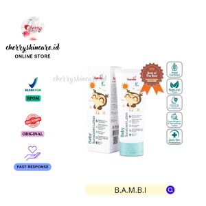 Bambi Baby Sunscreen Lotion 100ml | Lotion Sunscreen Bayi Anak Kulit Normal - Sensitif | SPF 30++ | Sunscreen Bayi Waterproof & Water Resistent